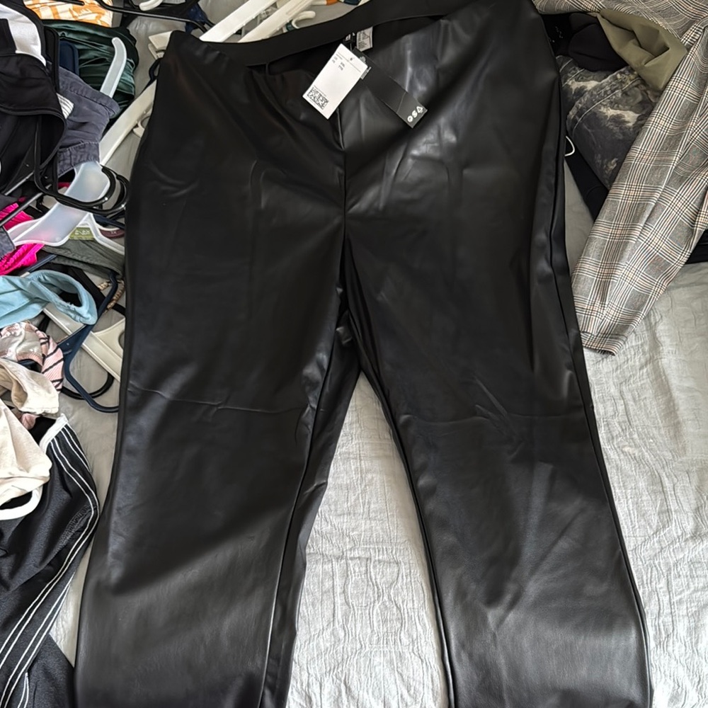 Women’s faux  Black Pants